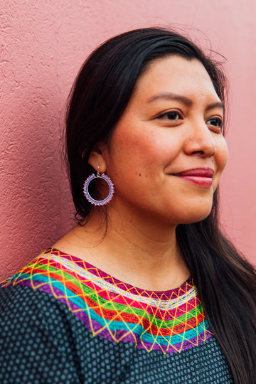 Lola Beaded Hoop Earrings