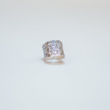 Crosshatch Statement Ring