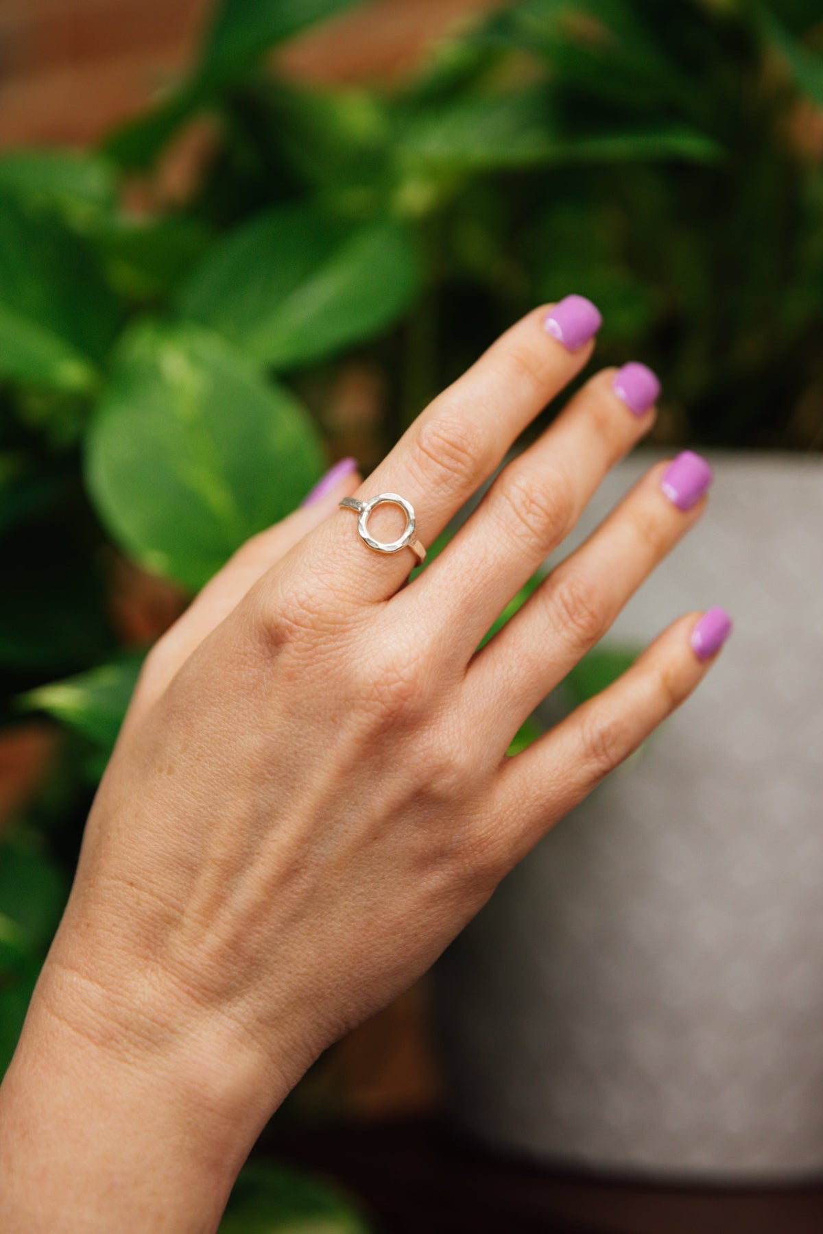 Hammered Circle Ring