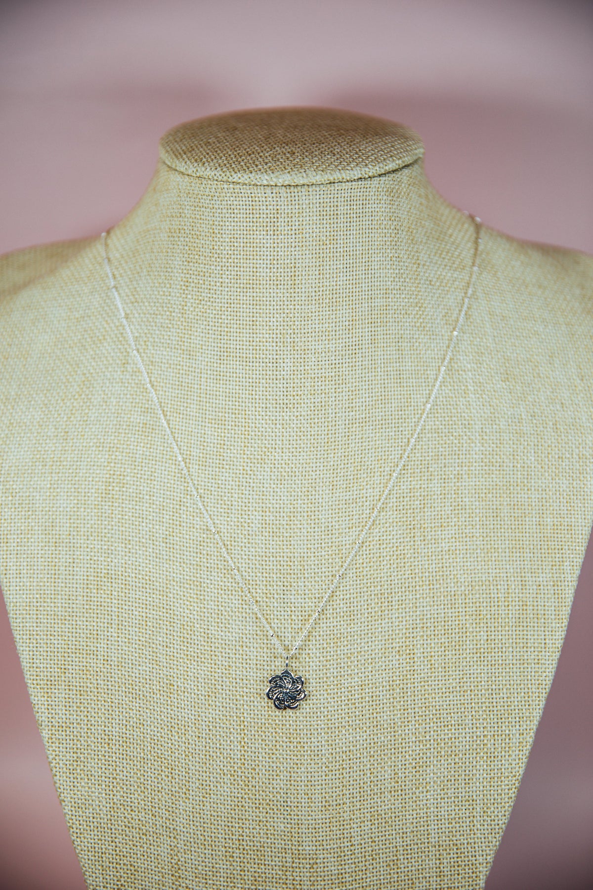 Lakshmi Flower Sterling Necklace