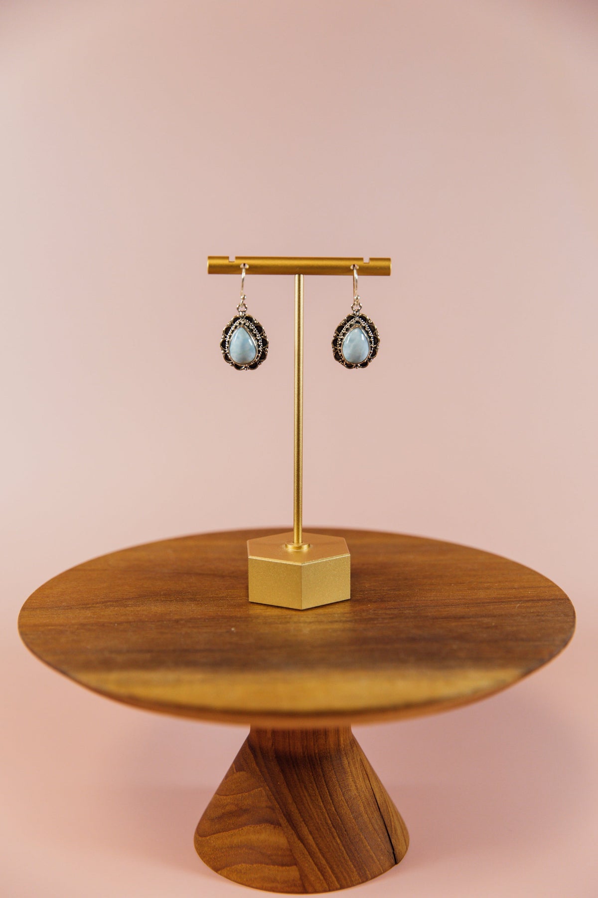 Larimar Pendant Sterling Drop Earrings