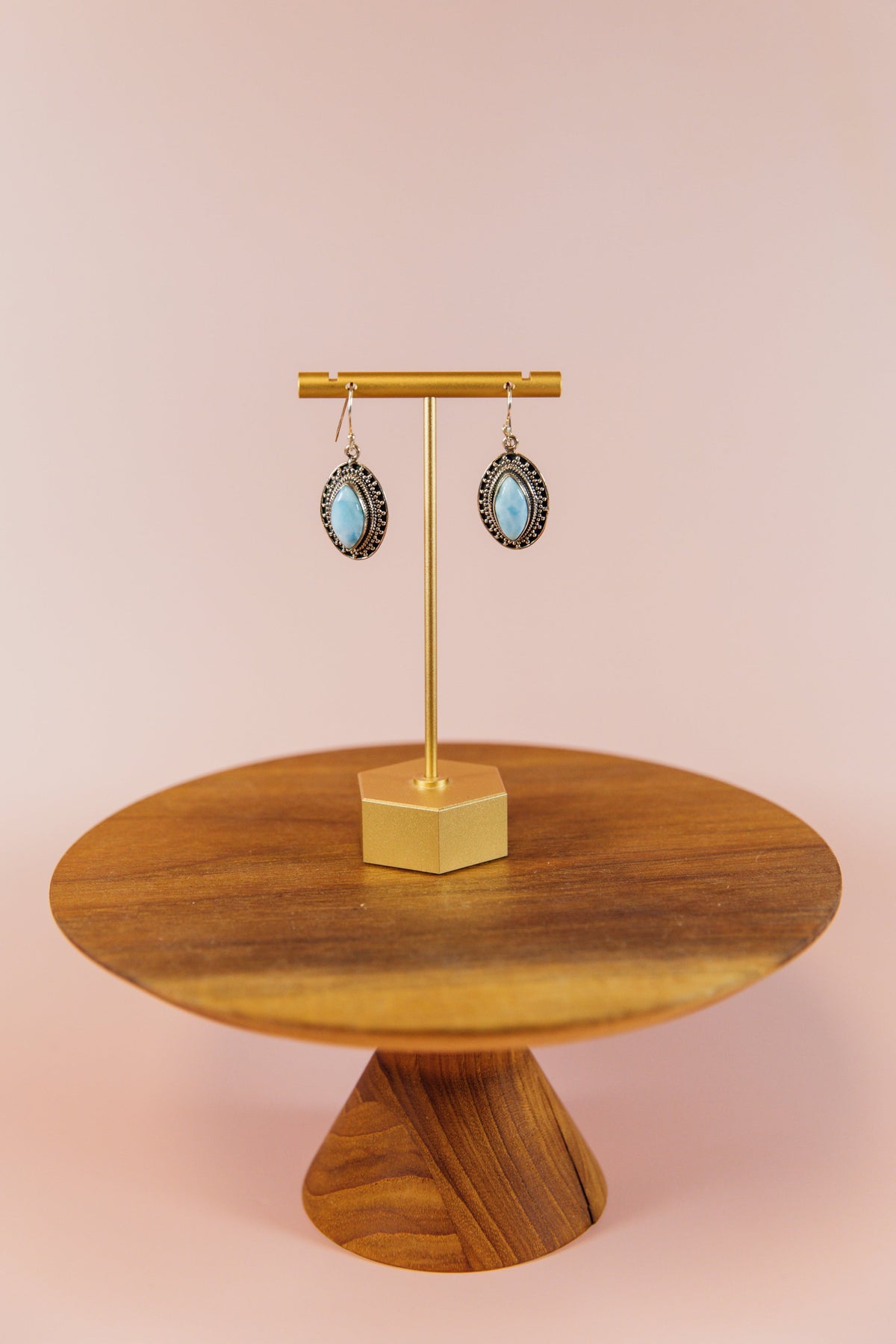 Larimar Pendant Sterling Drop Earrings