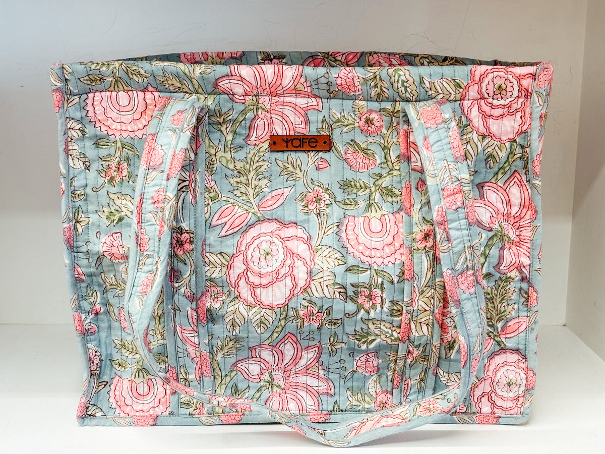 Quilted Indian Square Tote