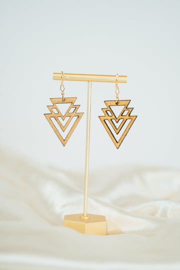 Triangulos Wooden Earrings